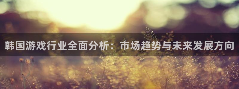 高德娱乐官网登录：韩国游戏行业全面分析：市场趋势与未来发展方